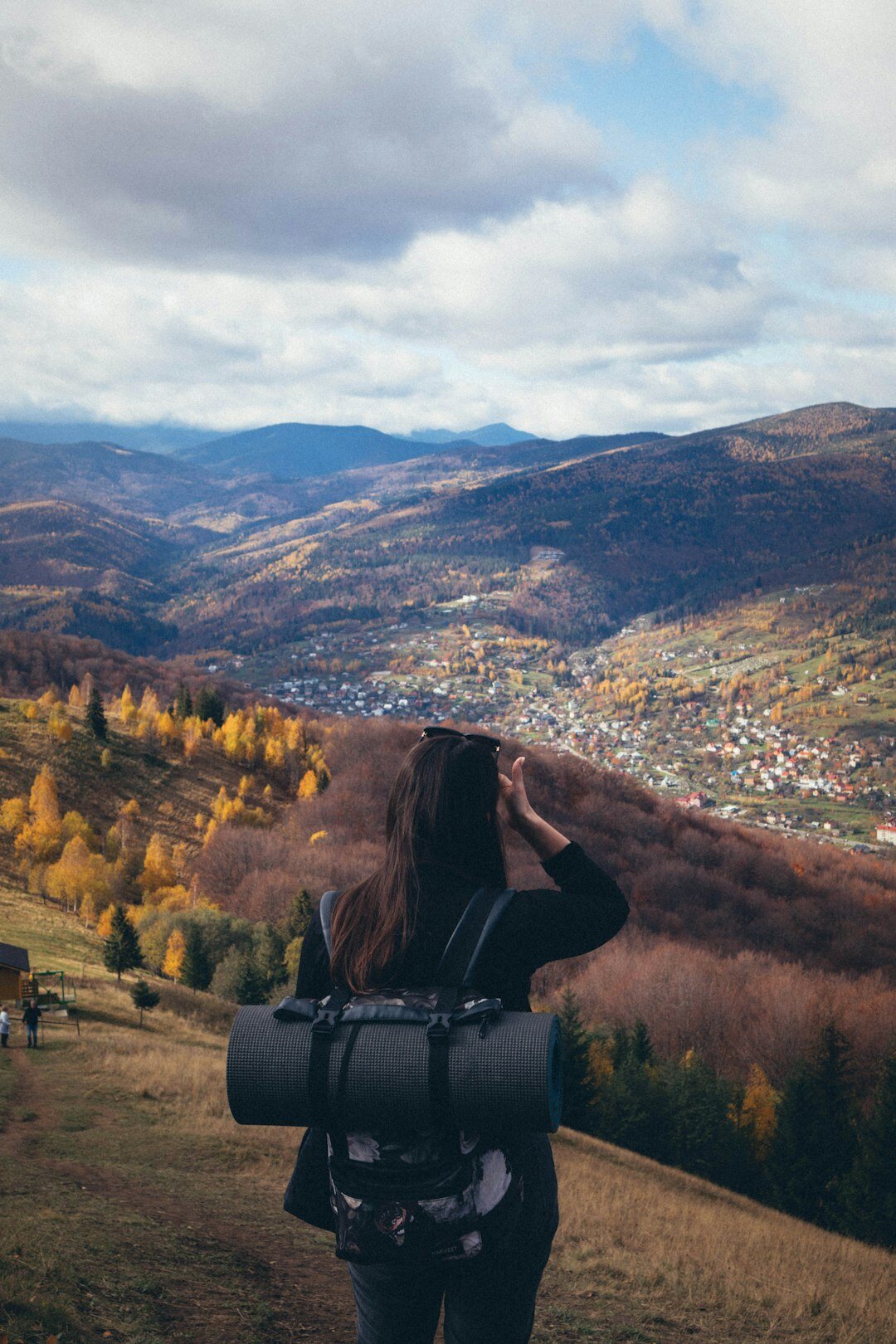 woman hiking in mountains